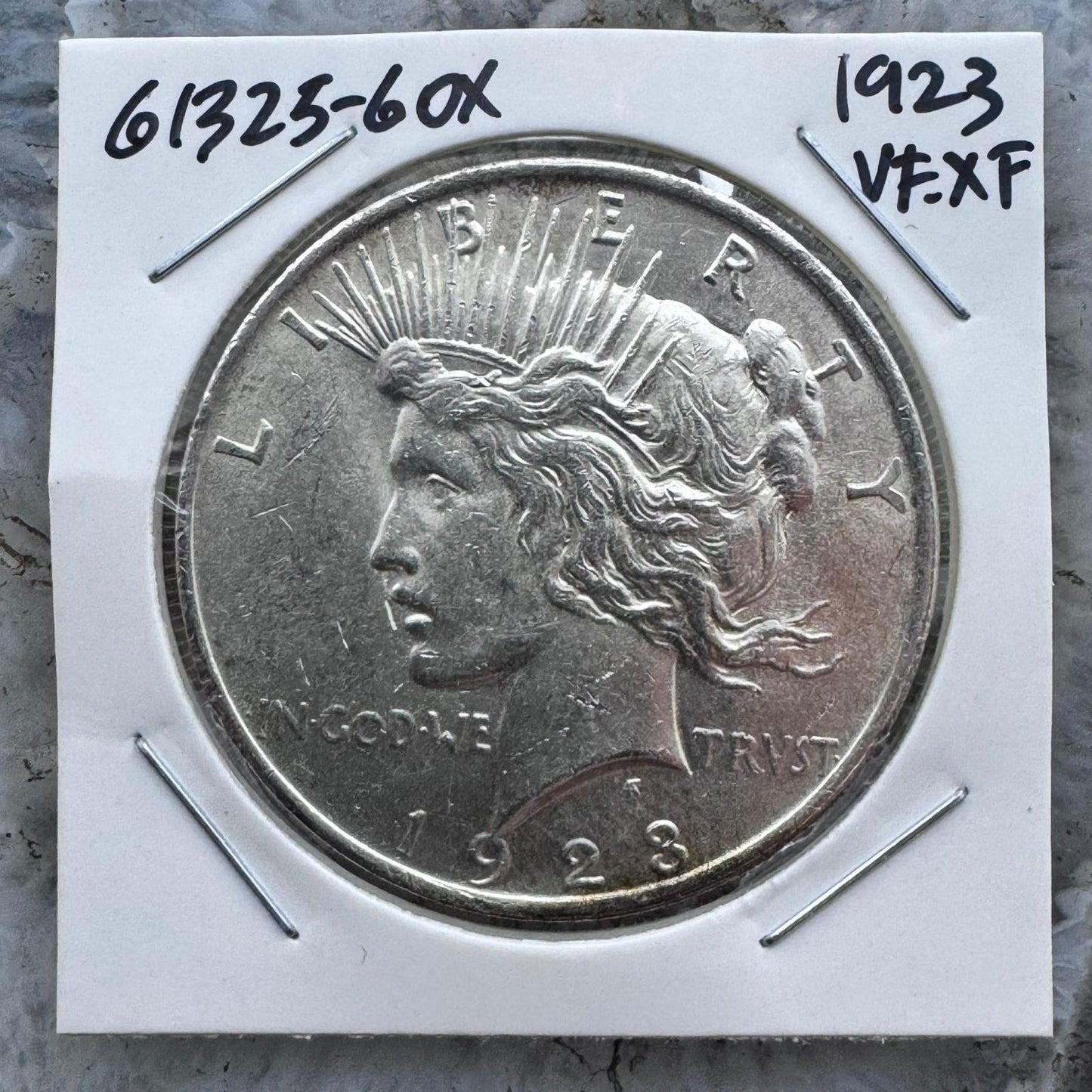 1923 US 90% Peace Silver Dollar VF-XF #61325-6OX