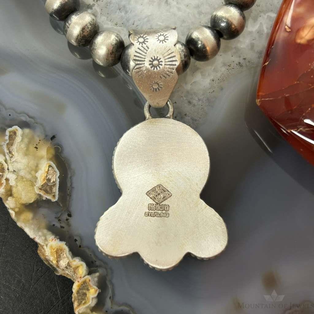 Genuine 1917 90% Silver Mercury Dime Coin w/Teardrop Turquoise Decorated Unisex Pendant