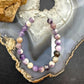 Sterling Silver 8mm Round Amethyst Beads 7" Bracelet For Women