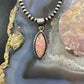 Native American Sterling Silver Marquise Rhodochrosite Pendant For Women