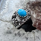 Carolyn Pollack Sterling Silver Oval Turquoise Decorated Split Shank Ring For Women