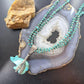Vintage Native American 2 Strand Kingman Turquoise w/Fetish Bear Necklace