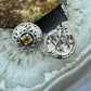 Carolyn Pollack Sterling Silver Faceted Round Citrine Omega Back Stud Earrings For Women