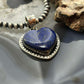 Sterling Silver Southwestern Style Lapis Heart Decorated Pendant For Women #4