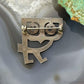 Charles Mik Stousland Sterling Silver Modernist Owl Brooch Pin