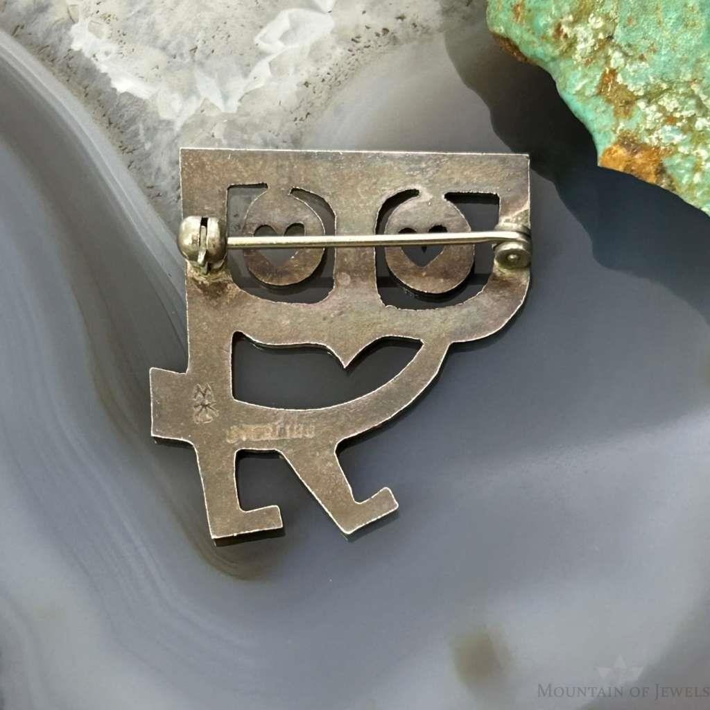 Charles Mik Stousland Sterling Silver Modernist Owl Brooch Pin