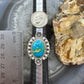 Sterling Silver Southwestern Style Sonora Gold Turquoise Decorated Adjustable Ring For Women #3