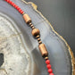Southwestern Style Copper Navajo Pearl w/Red Coral Beads 18" Necklace For Women