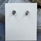 Sterling Silver Repousse Oval Concho with Turquoise Stud Earrings For Women