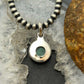 Sterling Silver Southwestern Style Round Malachite Decorated Charm/Pendant For Women