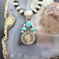 Genuine 1907 90% Silver Barber Head Dime Coin Mohave Turquoise Unisex Pendant