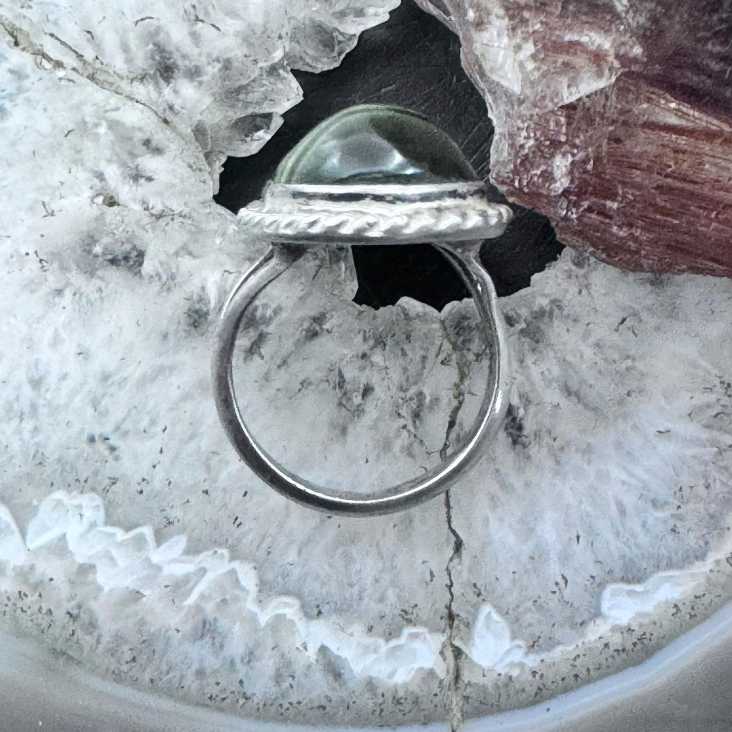 Vintage Native American Silver Oval Blackjack Decorated Ring Size 7 For Women