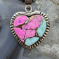 Sterling Silver Southwestern Style Cotton Candy Heart Pendant For Women #1