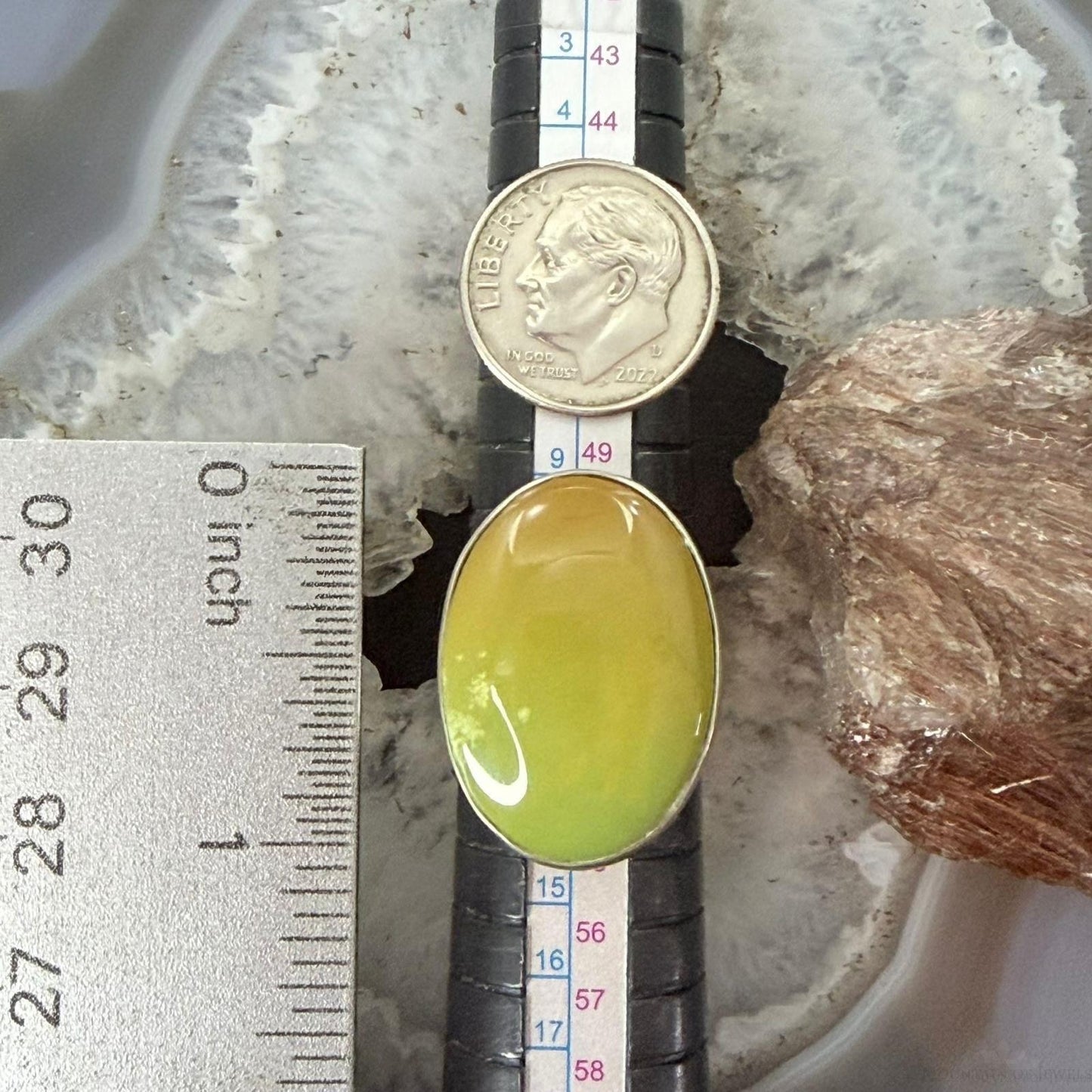 Carolyn Pollack Sterling Silver Large Oval Green Turquoise Shield Ring Size 6.25 For Women