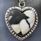 Sterling Silver Southwestern Style White Buffalo Heart Pendant For Women