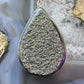 Sterling Silver Large Teardrop Druzy Quartz Double Sided Fashion Pendant For Women