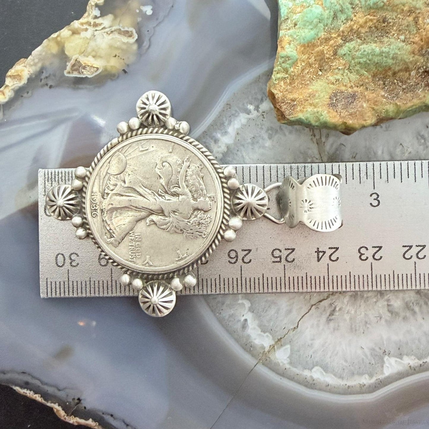 1936 Genuine 90% Silver US Walking Liberty Half Dollar Decorated Unisex Pendant