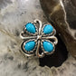 Carolyn Pollack Sterling 4  Silver Sleeping Beauty Turquoise Cluster Ring Size 9 For Women