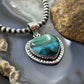 Sterling Silver Southwestern Style Azurite Malachite Heart Decorated Pendant For Women