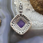 Carolyn Pollack Sterling  Silver Diamond Shape Charoite Decorated Enhancer Pendant For Women