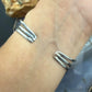 Sterling Silver Southwestern Style Oval Chrysocolla Decorated Bracelet For Women