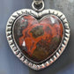 Sterling Silver Southwestern Style Seam Agate Decorated Heart Pendant For Women