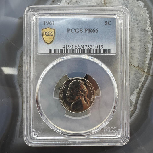 1961 US 5 Cents PCGS PR66 #019