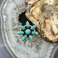 Sterling Silver Southwestern Style Mohave Turquoise Cluster Ring Size 7 For Women