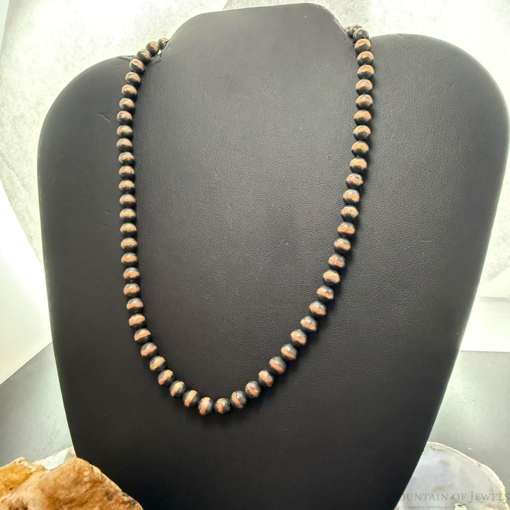 Copper Navajo Pearl Beads 6 mm Length 16"-20" Necklace  For Women