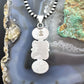 Sterling Silver Southwestern Style 3 Oval Turquoise Decorated Pendant For Women