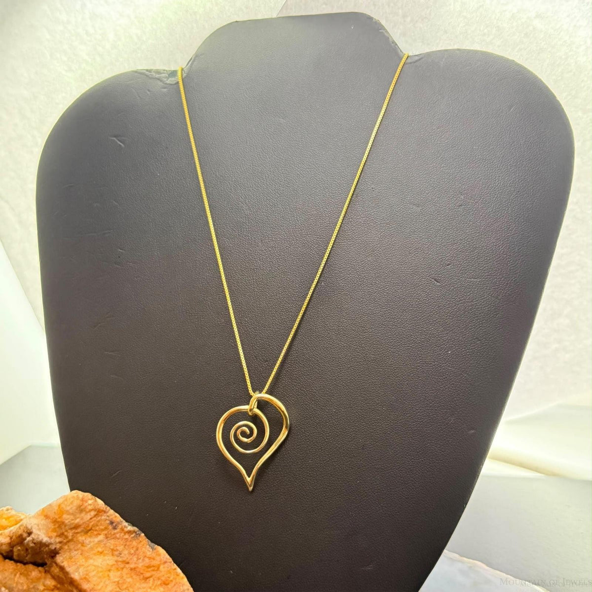 Carolyn Pollack Sterling Gold Plated Spiral Heart Pendant Necklace For Women