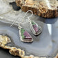 Sterling Silver Southwestern Style Triangular Ruby Zoisite Dangle Earrings For Women