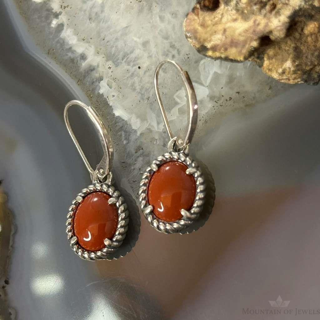 Carolyn Pollack Sterling Silver Red Jasper/Lapis Double Sided Dangle Earrings For Women