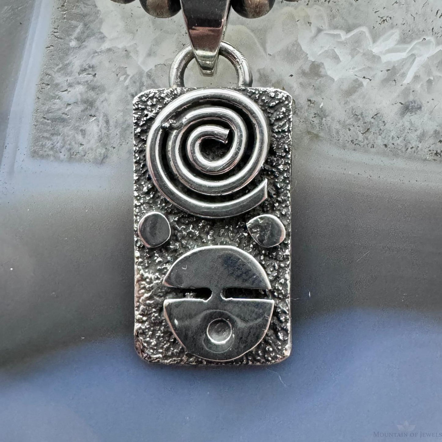 Alex Sanchez Native American Sterling Silver Petroglyph Dainty Pendant For Women #2