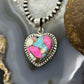 Sterling Silver Southwestern Style Cotton Candy Heart Pendant For Women