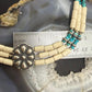 Carolyn Pollack Sterling Silver Concho w/Turquoise &White Agate 19" Necklace For Women.