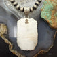 Sterling Silver Southwestern Style Rectangle Blackjack Turquoise Decorated Pendant