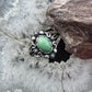 Carolyn Pollack Sterling Silver Oval Green Turquoise Decorated Split Shank Ring For Women