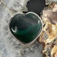 Sterling Silver Southwestern Style Malachite Heart Shape Ring Size 6 For Women