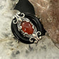 Carolyn Pollack Sterling Silver Black Agate & Carnelian Ring Size 8.25 For Women