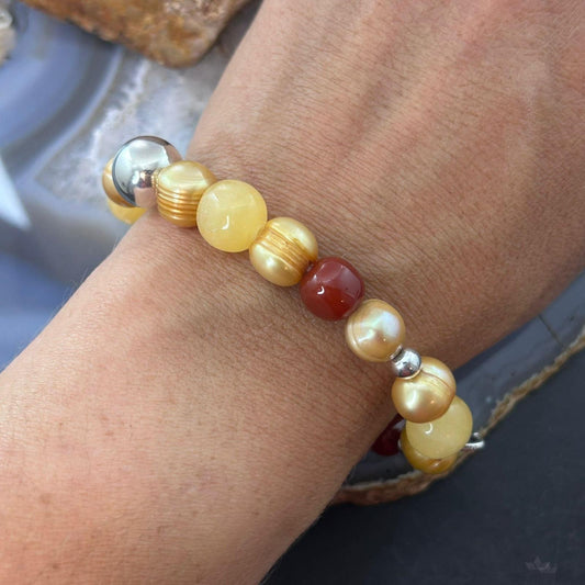 Carolyn Pollack Multi Stone Beaded 4mm-12mm Stretch Bracelet For Women
