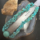 Native American Oval Turquoise Stone w/3 Strands Natural Turquoise Necklace