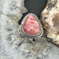 Sterling Silver Southwestern Style Triangle Rhodochrosite Ring Size 6 For Women