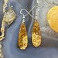 Sterling Silver Elongated Teardrop Fossilized Jasper Slab Dangle Earrings For Women #203