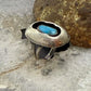 Vinatge Native American Silver Turquoise Shadow Box Ring Size 6.25 For Women