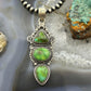 Sterling Silver Southwestern Style 3 Sonora Gold Turquoise Decorated Pendant For Women #2
