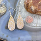 Sterling Silver Teardrop Fossilized Coral Slab Dangle Earrings For Women #129