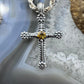 Carolyn Pollack Sterling Silver Citrine Dot Decorated Cross Pendant For Women