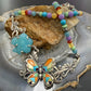 Carolyn Pollack Sterling Inlay Butterfly & Multistone Beads 15"-20" Necklace For Women