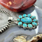 Sterling Silver Southwestern Style Mohave Turquoise Cluster Pendant For Women #1